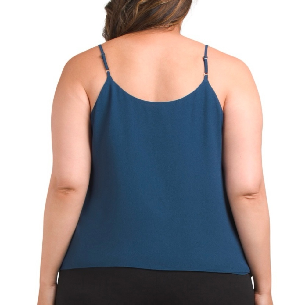 NWT 1.State Plus Size Sheer Insert Navy Blue Camisole size 3X - Picture 2 of 2